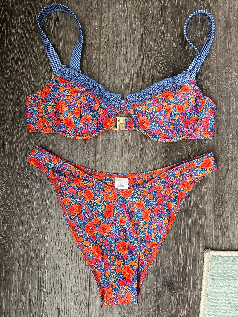 Strawberry Milk Mob Floral Bikini Set